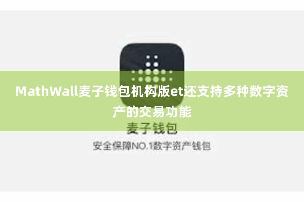 MathWall麦子钱包机构版et还支持多种数字资产的交易功能