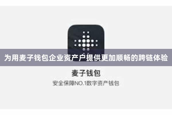 为用麦子钱包企业资产户提供更加顺畅的跨链体验