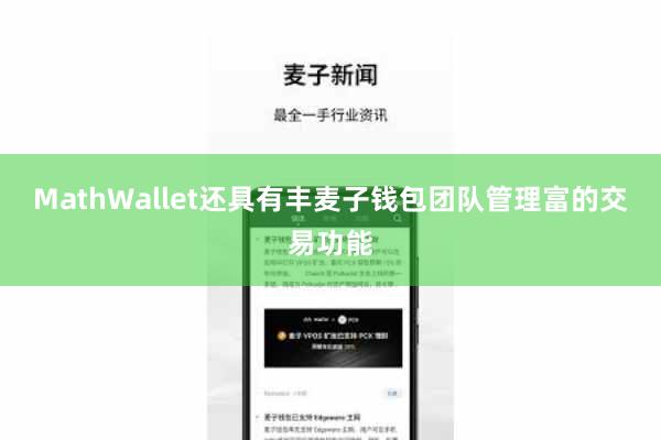 MathWallet还具有丰麦子钱包团队管理富的交易功能